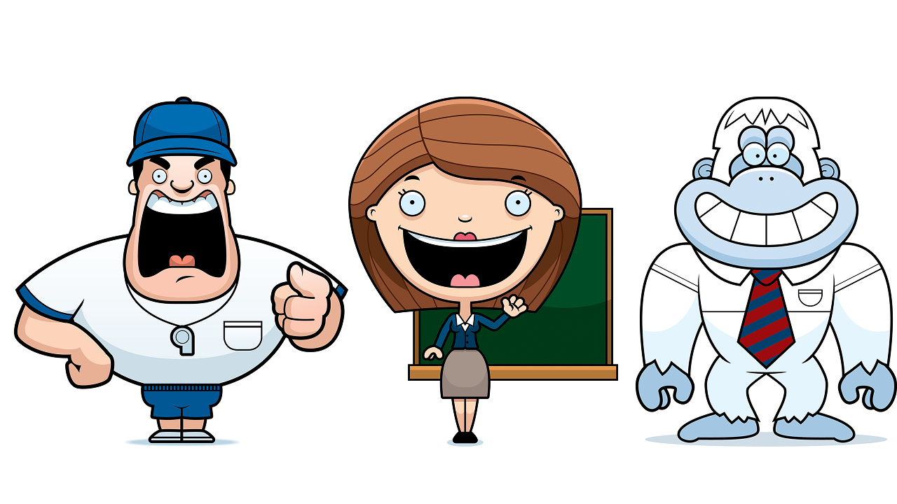 The Three Amigos - Coach Formov, Miss Paige Fields, and Yata the Yeti